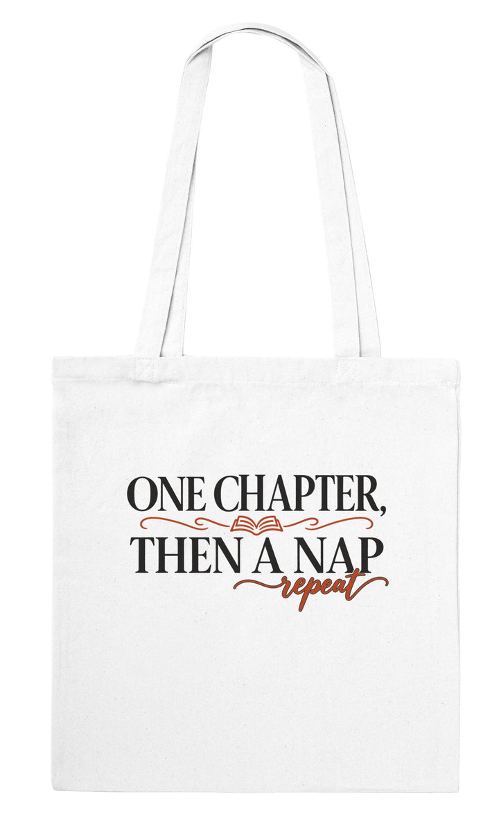 One Chapter Then a Nap feel-good tote bag in white, Zen Koala Australia