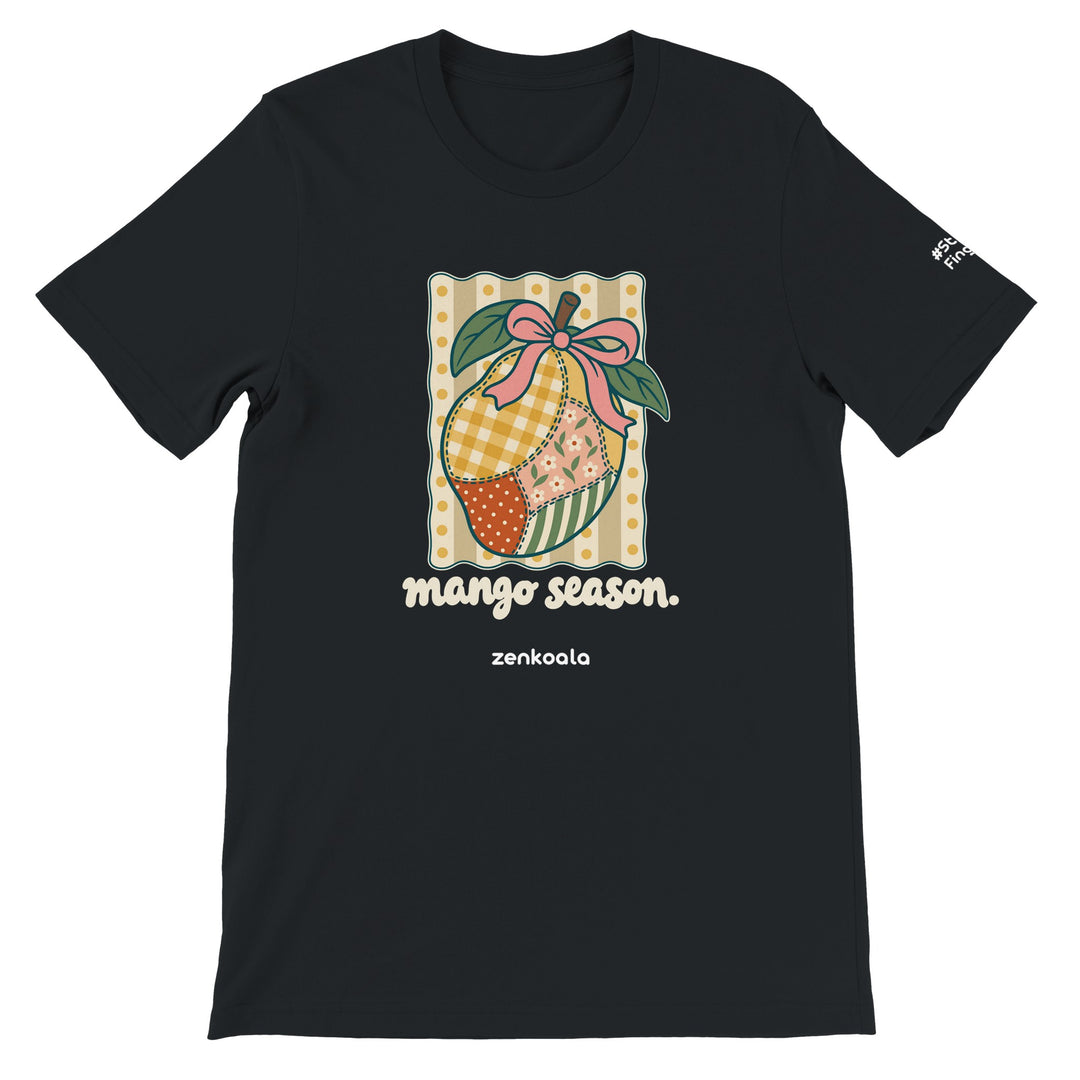 Mango Season feel-good tee in black, Zen Koala Australia