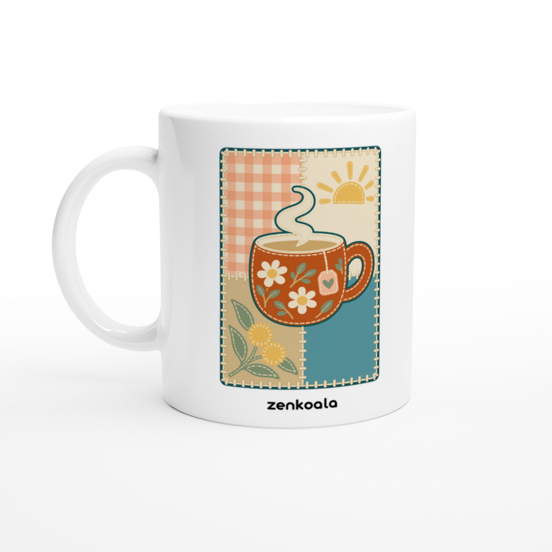 Cuppa Quilt mug in all white, Zen Koala Australia