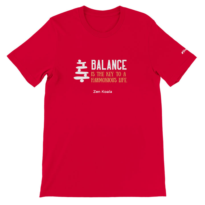 Balance feel-good t-shirt in red — Zen Koala Australia