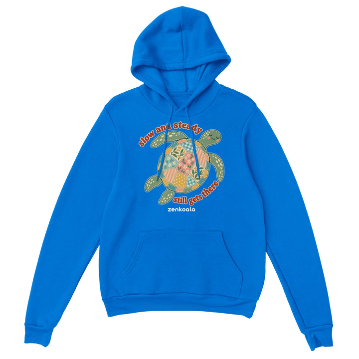 Slow and Steady Turtle feel-good hoodie in royal, Zen Koala Australia