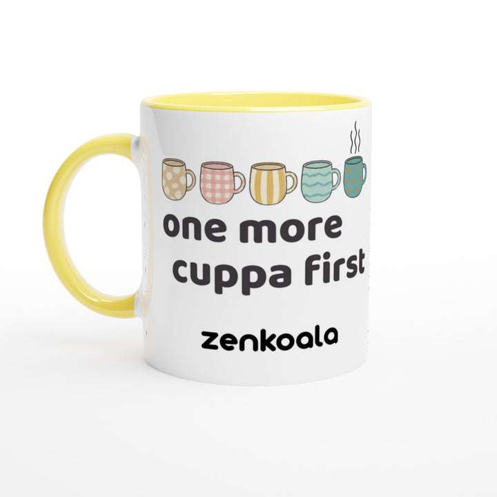 One More Cuppa First feel-good mug, yellow inside — Zen Koala Australia