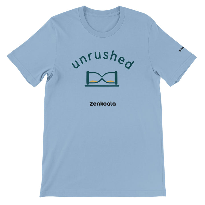 Unrushed feel-good tee in light blue — Zen Koala Australia
