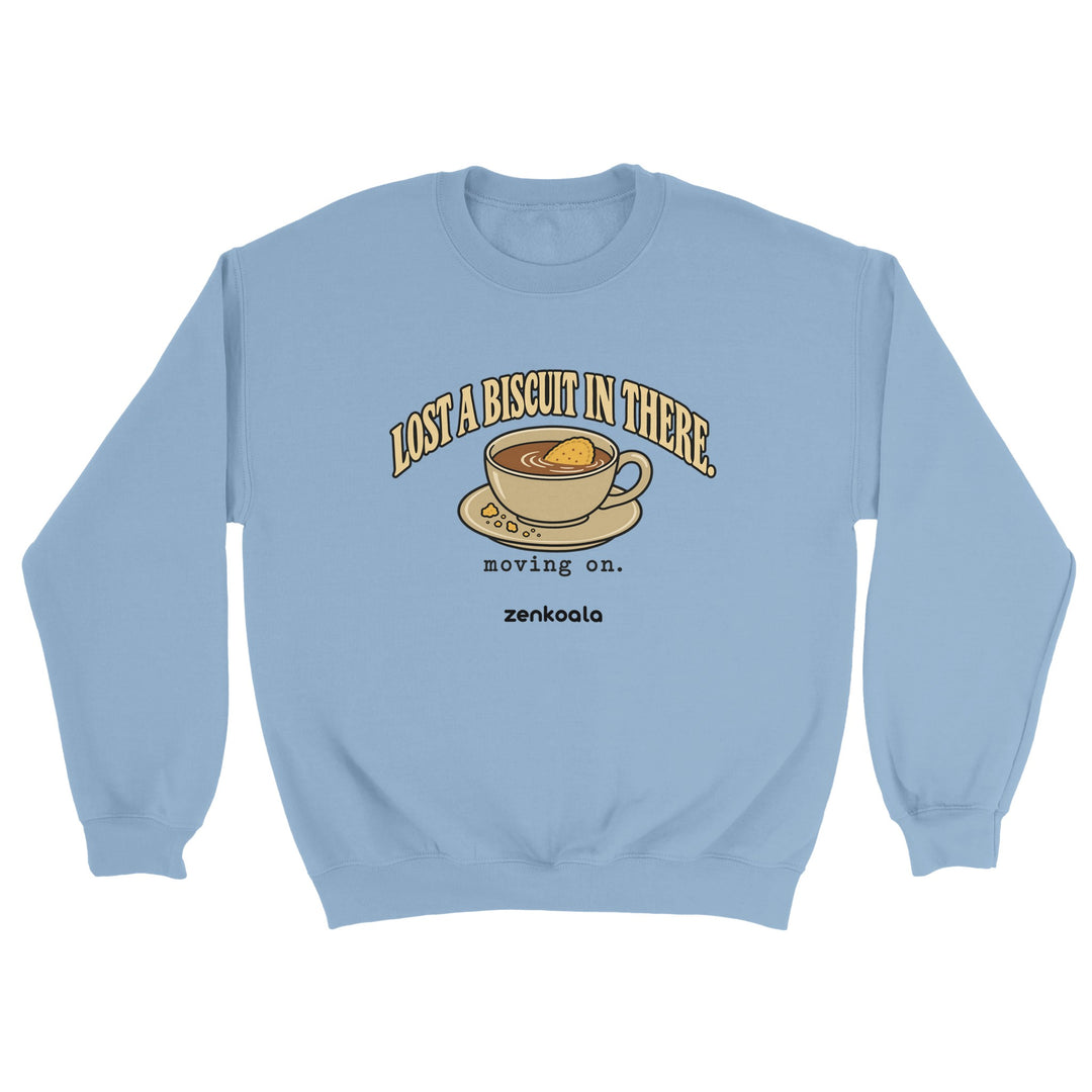 Lost a Biscuit in There feel-good sweatshirt in light blue, Zen Koala Australia