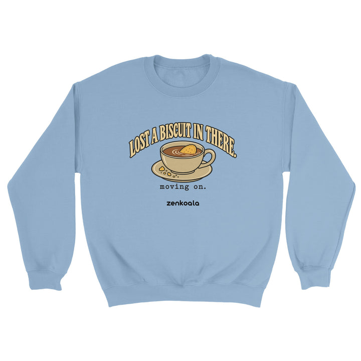 Lost a Biscuit in There feel-good sweatshirt in light blue, Zen Koala Australia