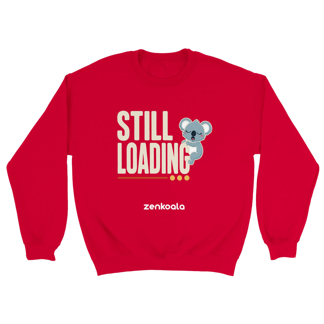 Still Loading Koala feel-good sweatshirt in red — Zen Koala Australia