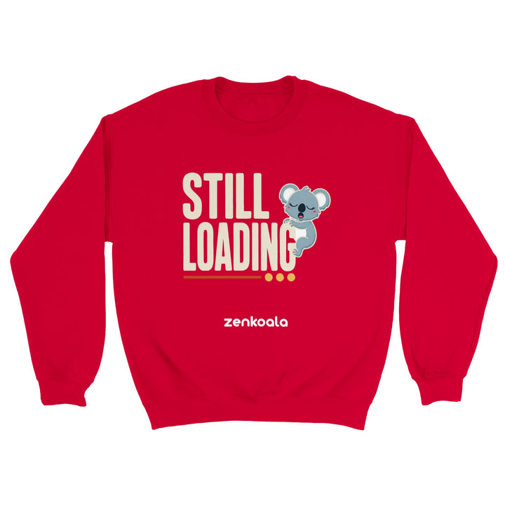 Still Loading Koala feel-good sweatshirt in red — Zen Koala Australia
