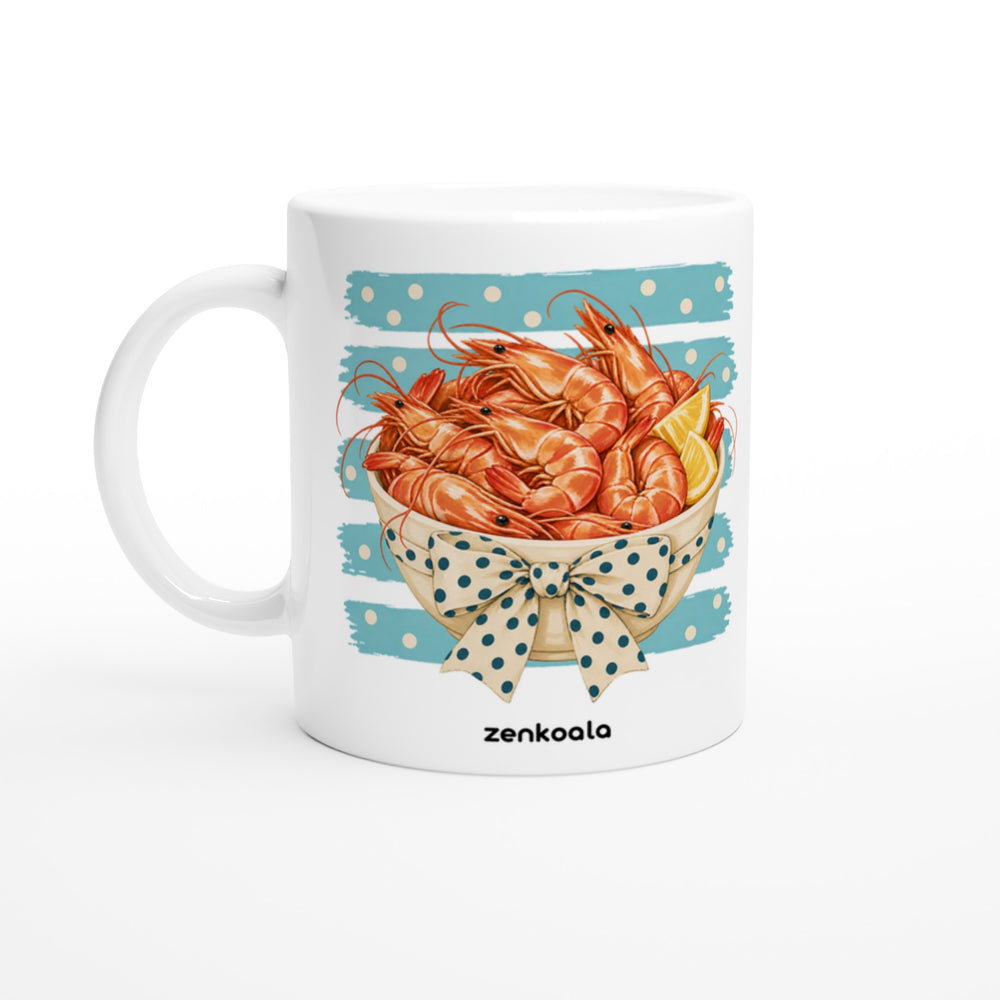 Prawns mug in all white, Zen Koala Australia