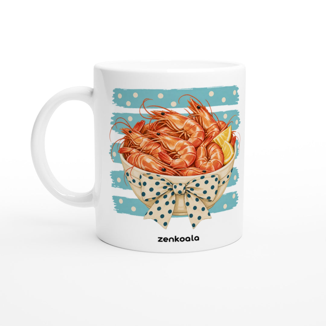 Prawns mug in all white, Zen Koala Australia
