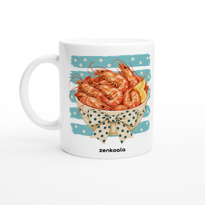 Prawns mug in all white, Zen Koala Australia