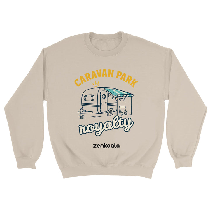 Caravan Park Royalty feel-good sweatshirt in sand — Zen Koala Australia