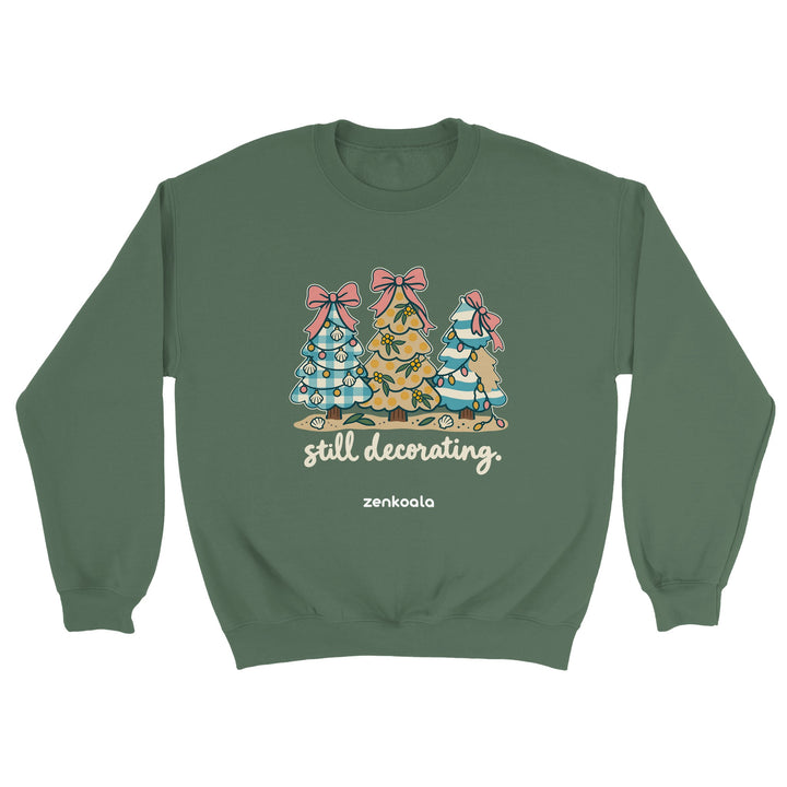 Still Decorating feel-good sweatshirt in military green, Zen Koala Australia