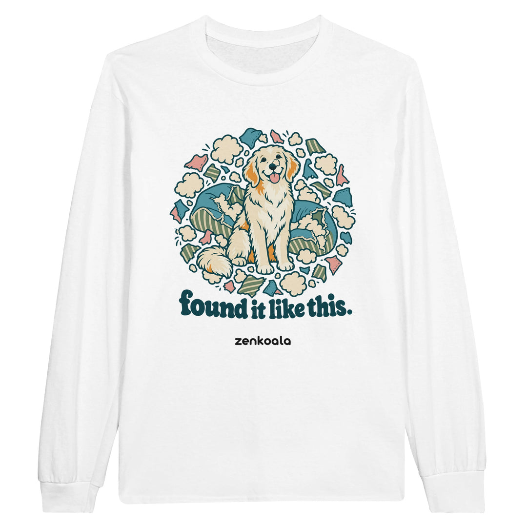 Found It Like This feel-good long sleeve tee in white, Zen Koala Australia