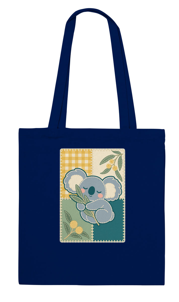 Koala Quilt feel-good tote bag in navy, Zen Koala Australia