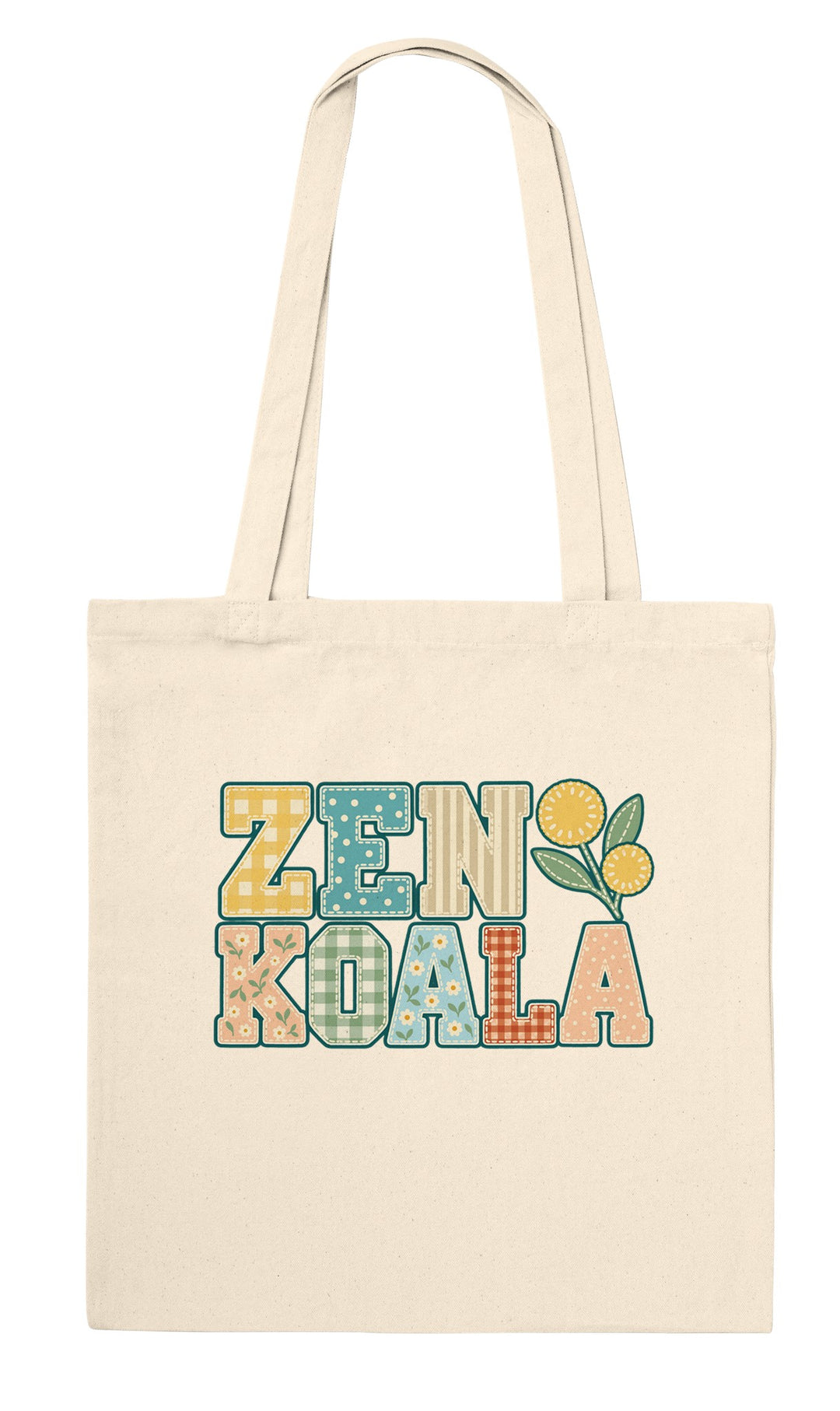 Zen Koala Faux Patchwork feel-good tote bag in natural, Zen Koala Australia
