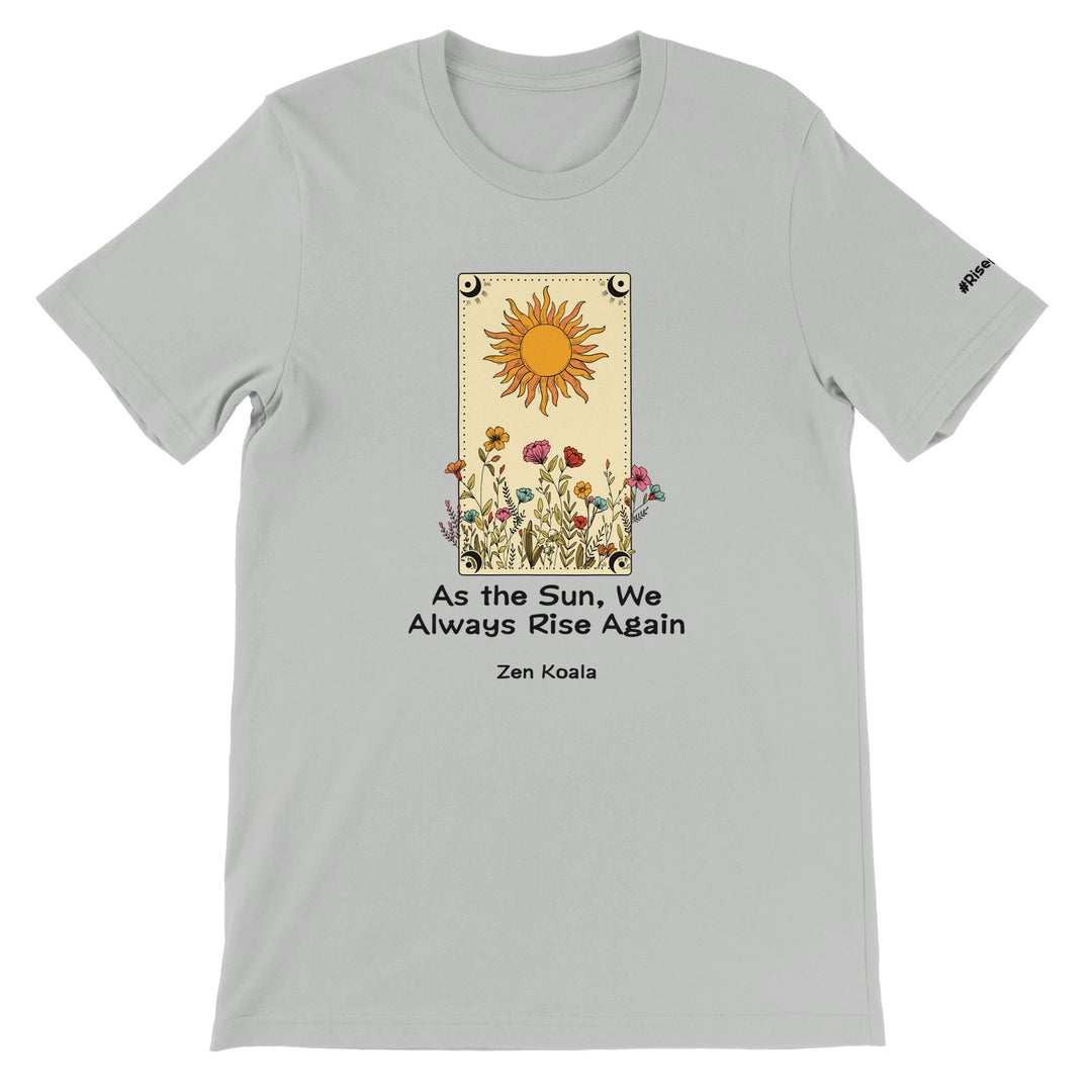 As The Sun feel-good t-shirt in silver — Zen Koala Australia