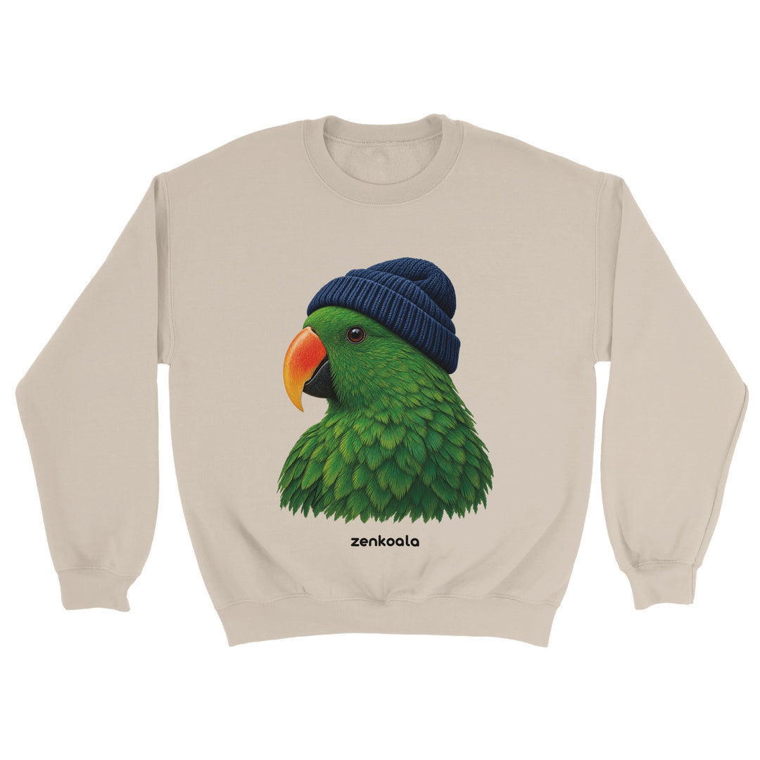 Parrot Beanie feel-good sweatshirt in sand, Zen Koala Australia