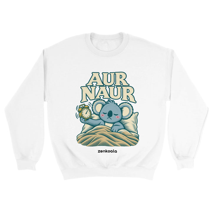 Aur Naur feel-good sweatshirt in white, Zen Koala Australia