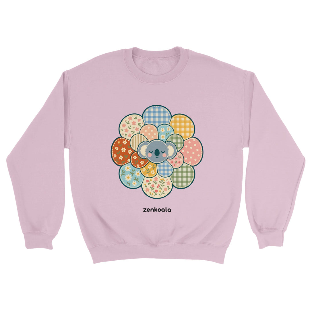Zen Mandala Flower feel-good sweatshirt in light pink, Zen Koala Australia