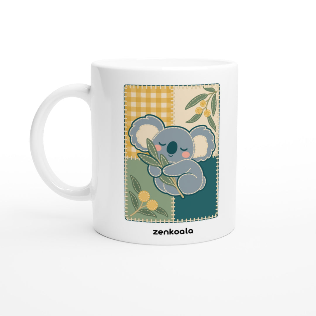 Koala Quilt mug in all white, Zen Koala Australia