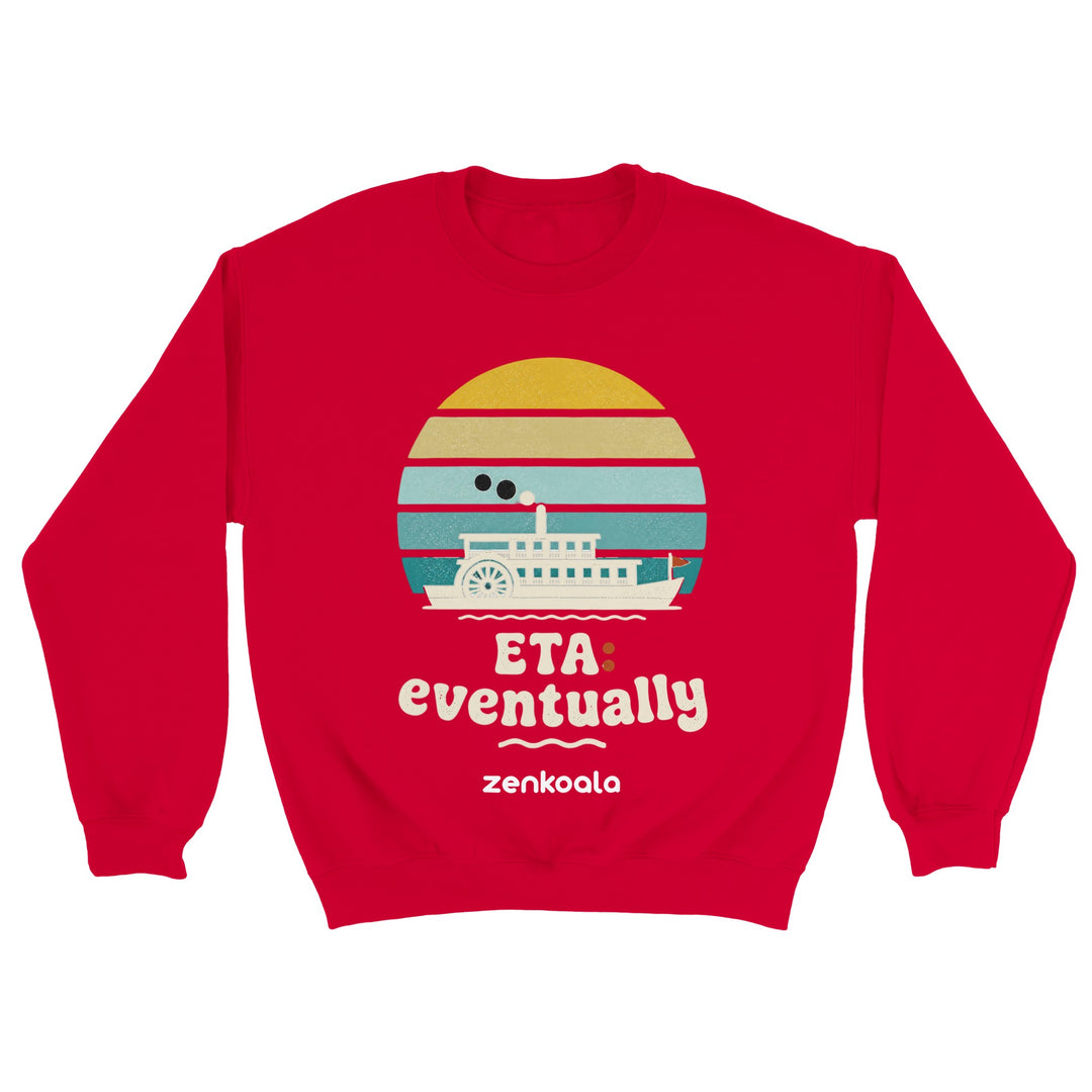 ETA Eventually feel-good sweatshirt in red — Zen Koala Australia