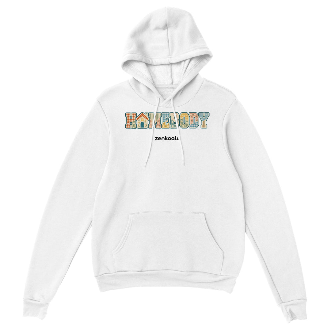 Homebody Faux Patchwork feel-good hoodie in white, Zen Koala Australia