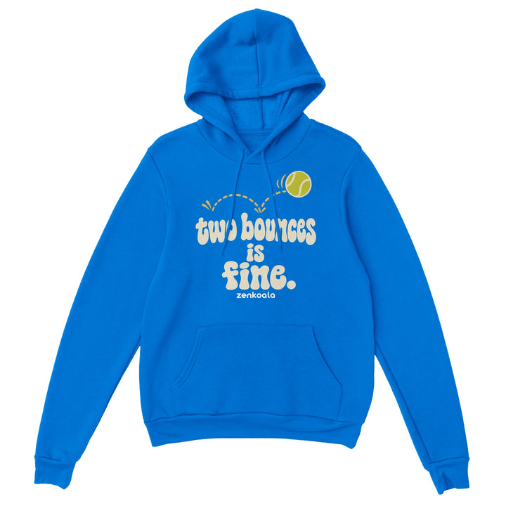 Two Bounces Is Fine feel-good hoodie in royal, Zen Koala Australia