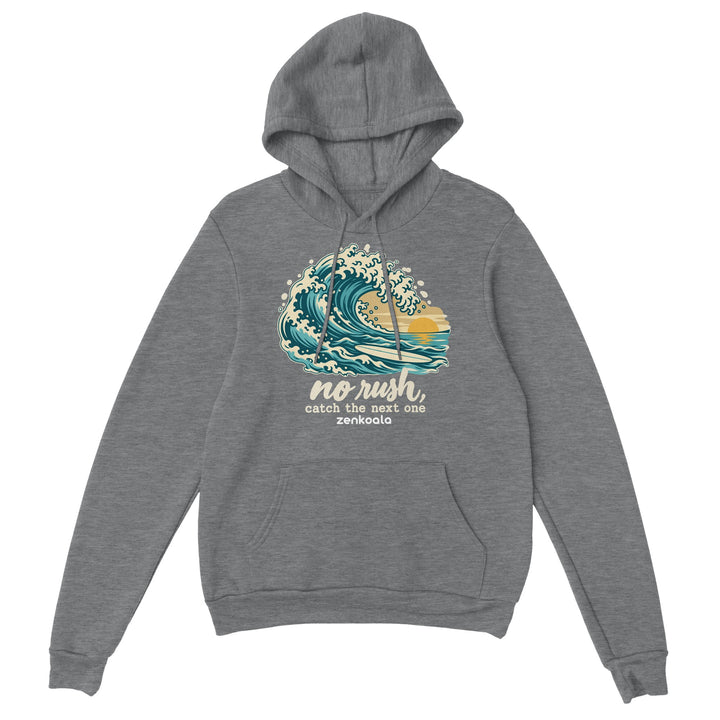No Rush Catch the Next One feel-good hoodie in sport grey, Zen Koala Australia