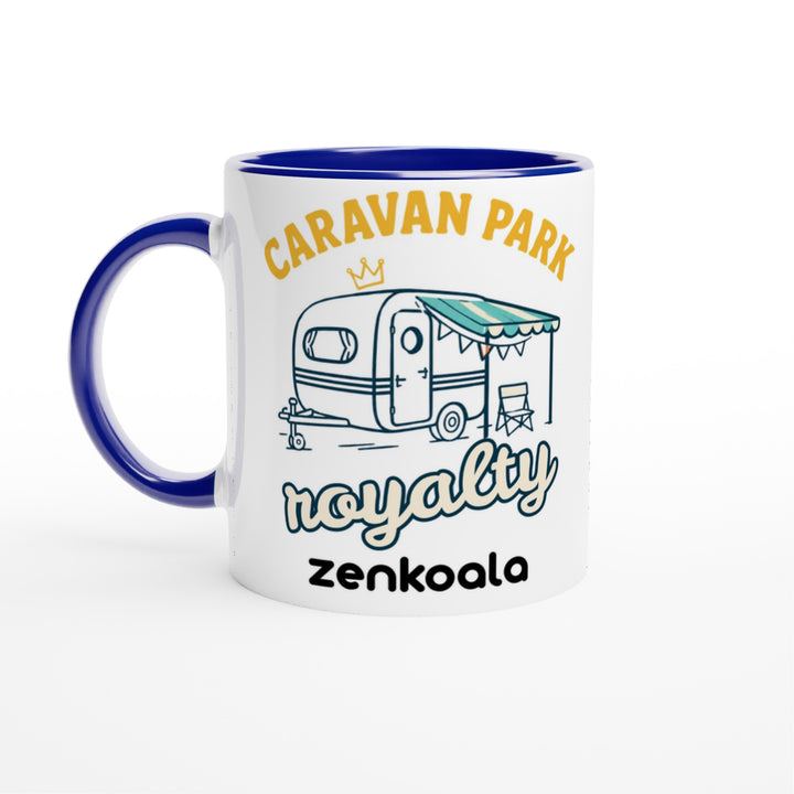 Caravan Park Royalty feel-good mug, blue inside — Zen Koala Australia