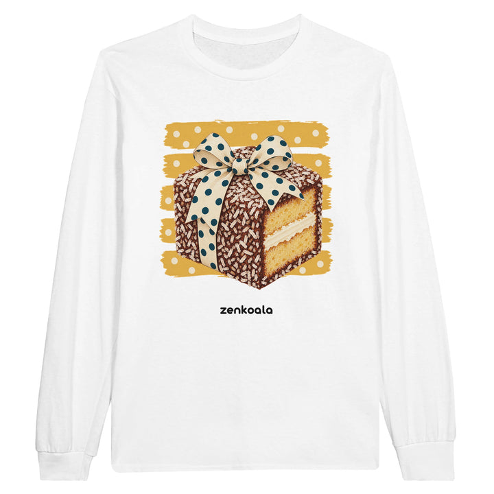 Lamington feel-good long sleeve tee in white, Zen Koala Australia