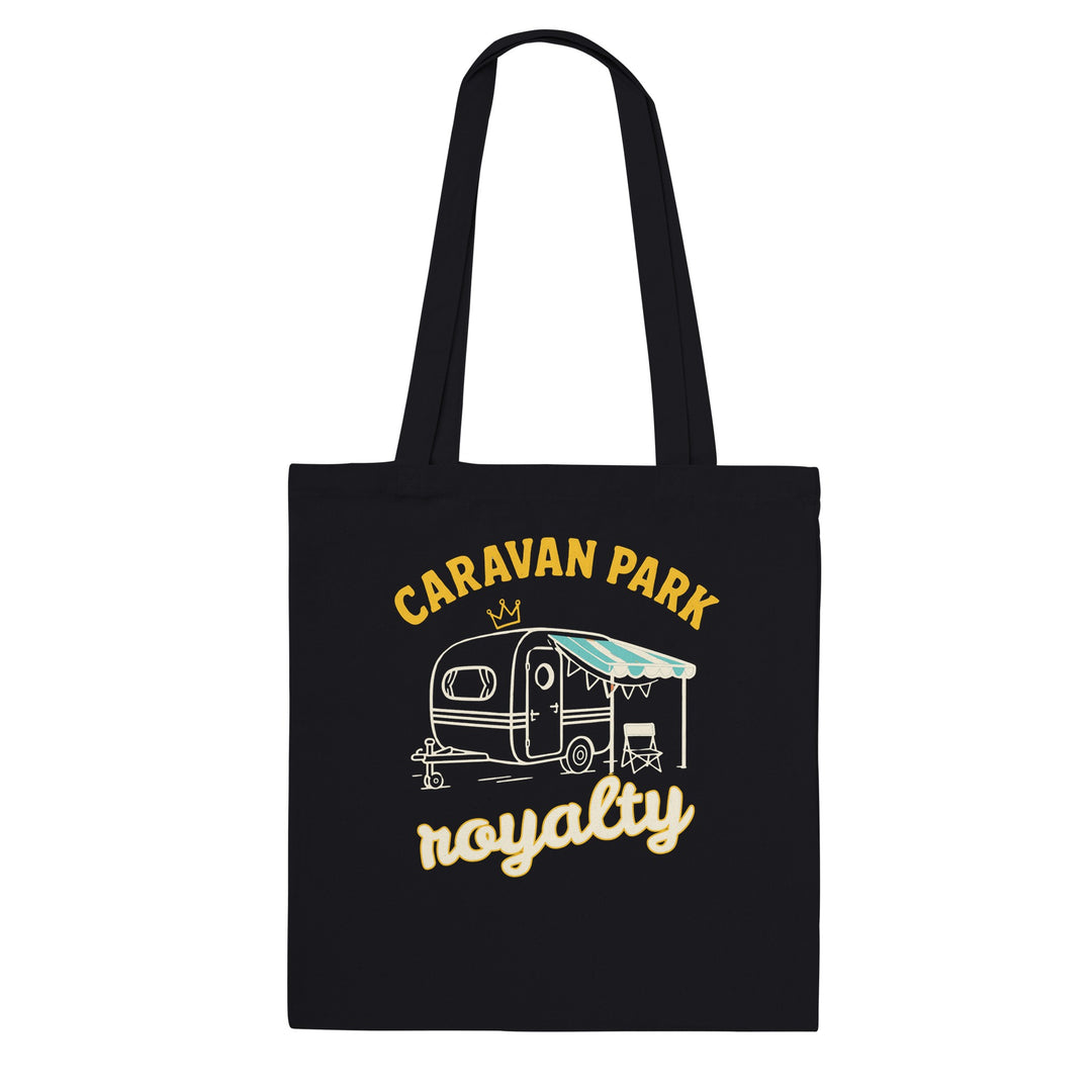 Caravan Park Royalty feel-good tote bag in black, Zen Koala Australia