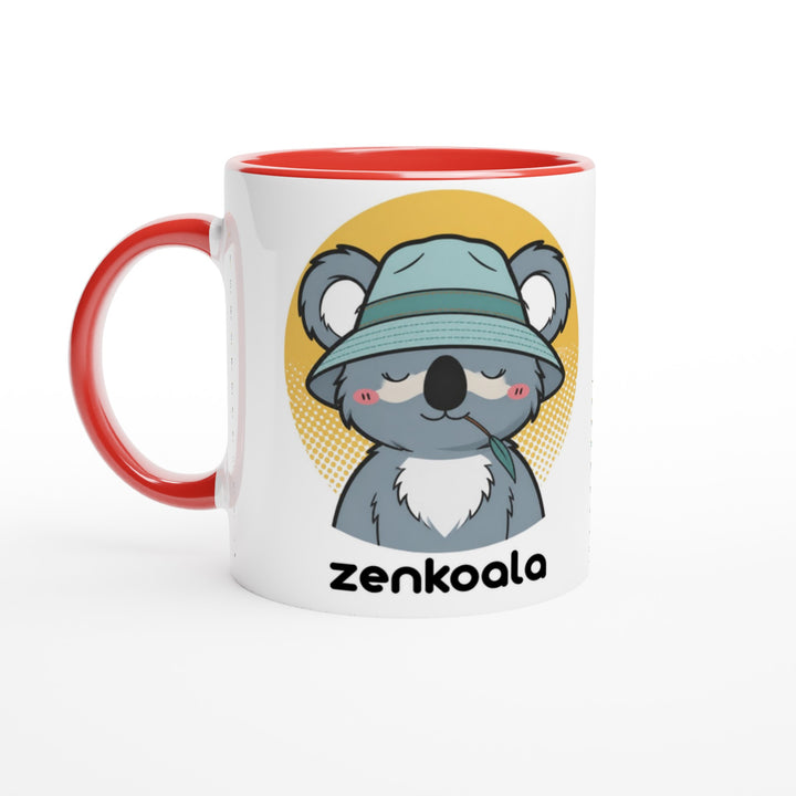 Koala Zinc and Bucket Hat feel-good mug, red inside — Zen Koala Australia
