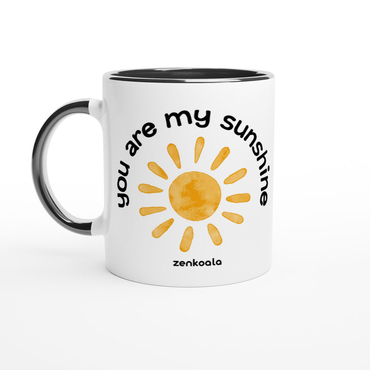 You Are My Sunshine feel-good mug: a watercolour sun with curled lettering, Zen Koala Australia