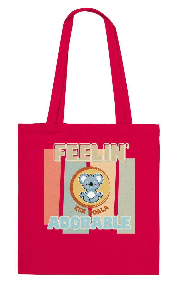 Feeling Adorable feel-good tote bag in red, Zen Koala Australia
