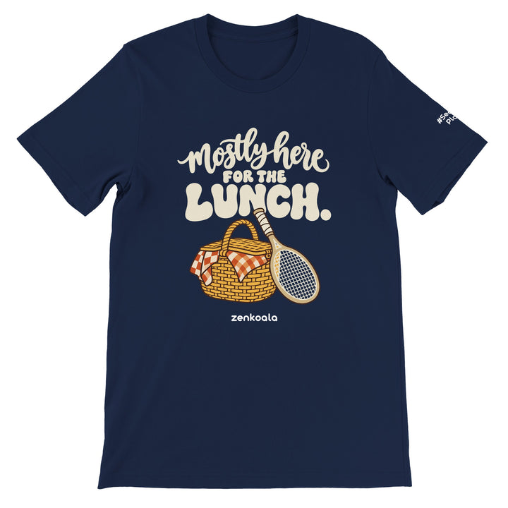 Mostly Here for the Lunch feel-good tee in navy, Zen Koala Australia