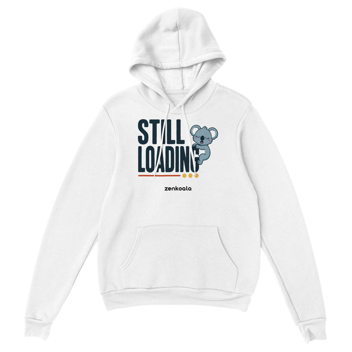 Still Loading Koala feel-good hoodie in white, Zen Koala Australia