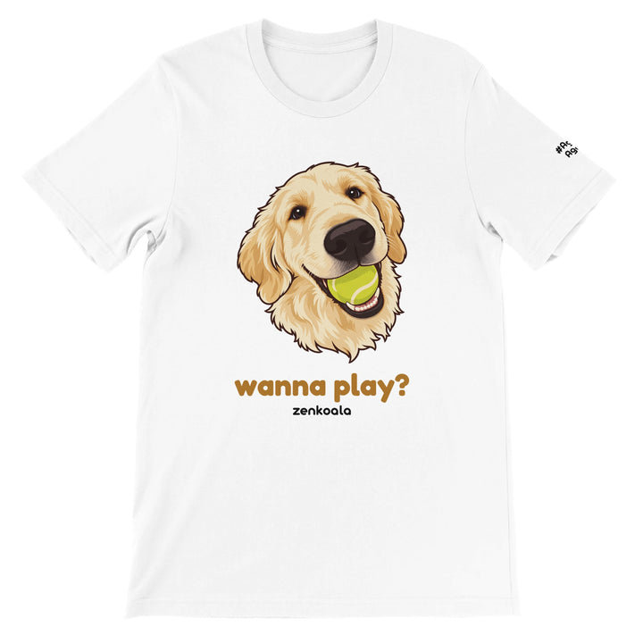 Wanna Play? feel-good tee in white, Zen Koala Australia