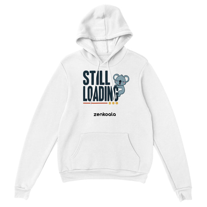 Still Loading Koala feel-good hoodie in White — Zen Koala Australia