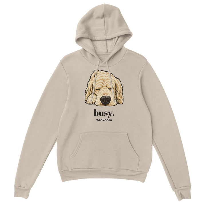 Busy feel-good hoodie in sand, Zen Koala Australia