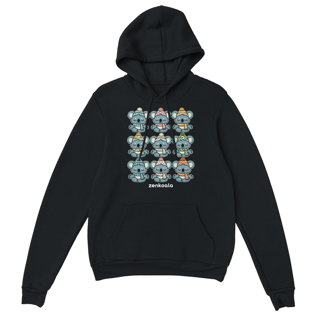 Koala Beanie Club feel-good hoodie in black, Zen Koala Australia
