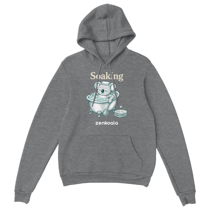 Soaking Koala Bath feel-good hoodie in Sport Grey — Zen Koala Australia