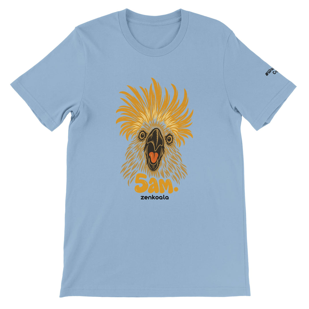 5am feel-good tee in light blue, Zen Koala Australia