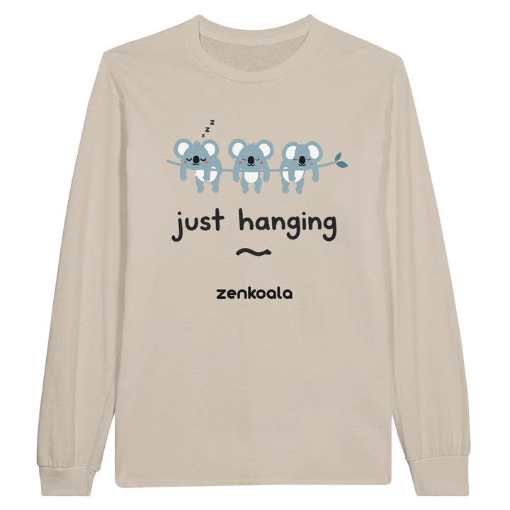 Just Hanging long sleeve tee in sand — Zen Koala Australia