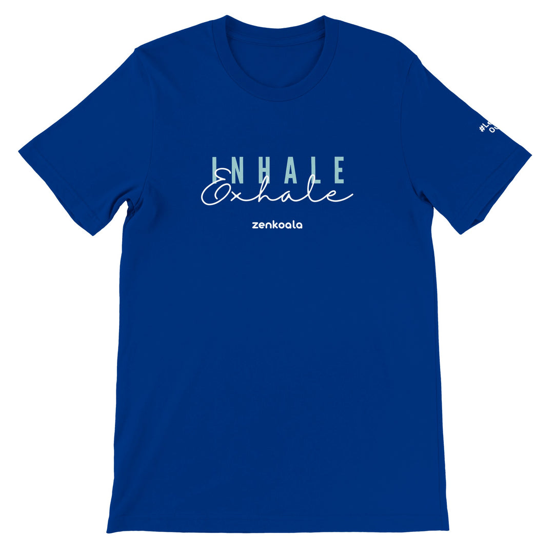Exhale feel-good tee in true royal, Zen Koala Australia