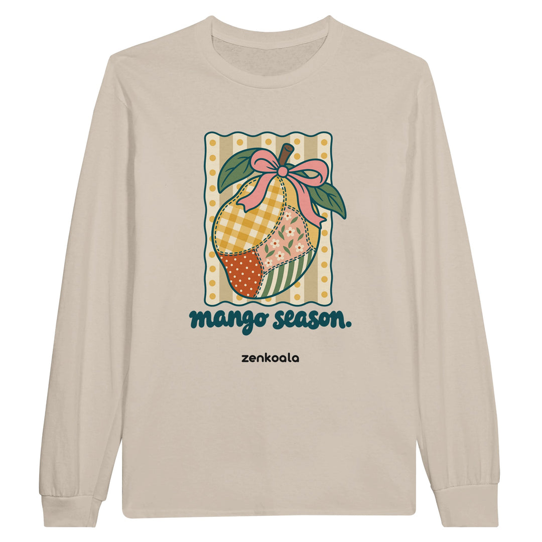Mango Season feel-good long sleeve tee in sand, Zen Koala Australia