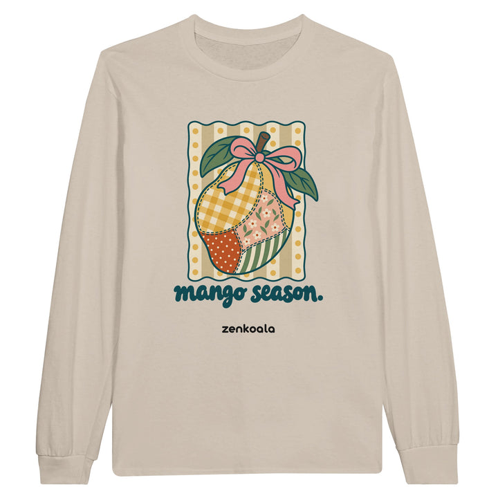 Mango Season feel-good long sleeve tee in sand, Zen Koala Australia