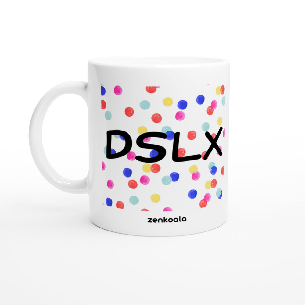 Dyslexia is my SuperPower mug in all white, Zen Koala Australia