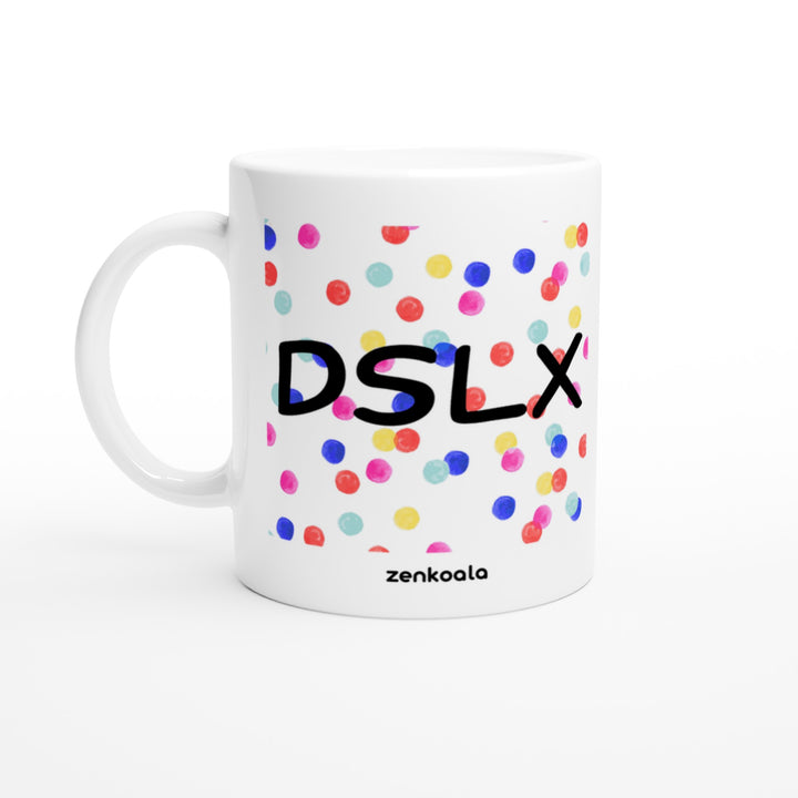 Dyslexia is my SuperPower mug in all white, Zen Koala Australia