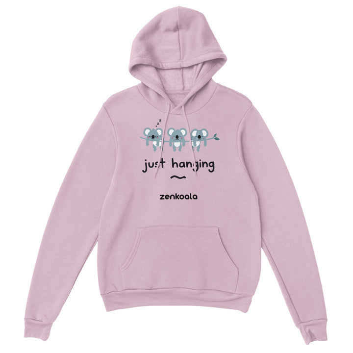 Just Hanging feel-good hoodie in Light Pink — Zen Koala Australia