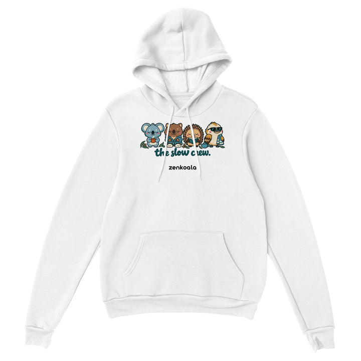 The Slow Crew feel-good hoodie in white, Zen Koala Australia